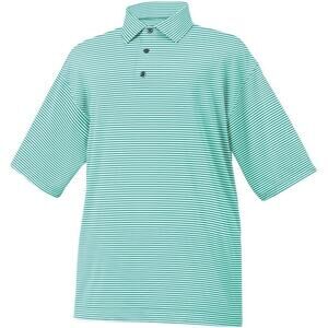 FootJoy Lisle Feeder Stripe Self Collar Shirt Spearmint/White Mens Size Large